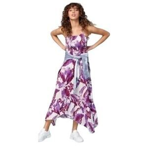 Free People Intimately Heat Wave Smocked Floral Maxi Dress Ruffle Size SMALL